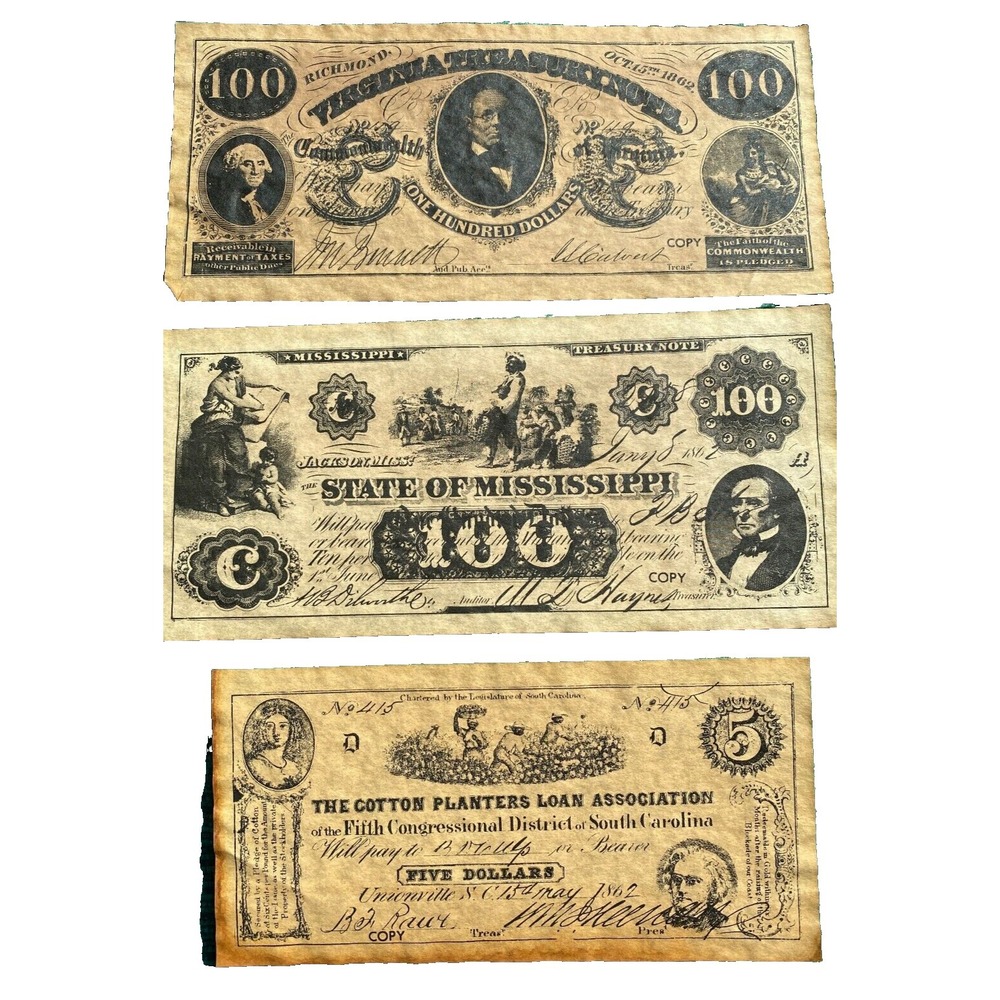 Confederate Currency - Reproductions Set A